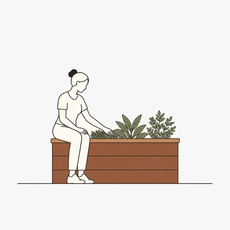 Ilustracija: delo sede na robu 60 cm visoke grede